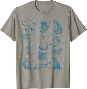 Vintage 90s Tattoo Cat Retro Kitten Nature Cat Lover Cat Mom , Small, White T-Shirt - T-Shirt | Sand