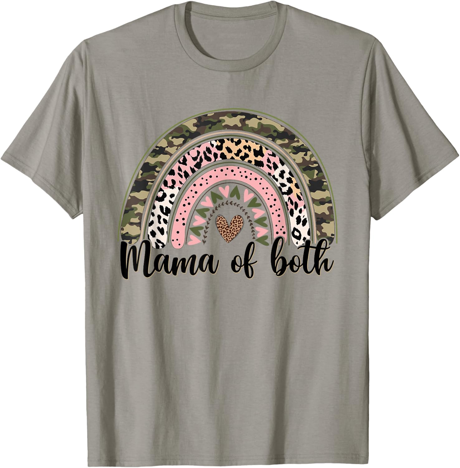 Glitter & Dirt Mom Mama of Both Leopard & Camo Mother's Day T-Shirt - T-Shirt | Sand
