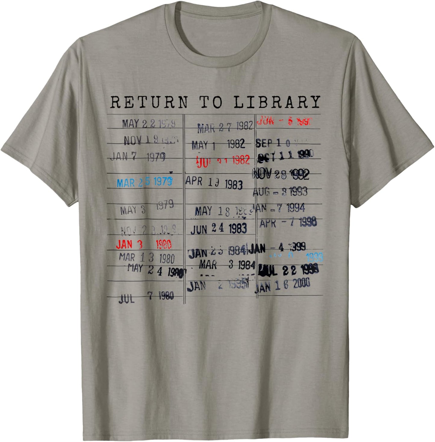 Library Card Due Date Stamp Book Lover Reading Vintage Read T-Shirt - T-Shirt | Sand