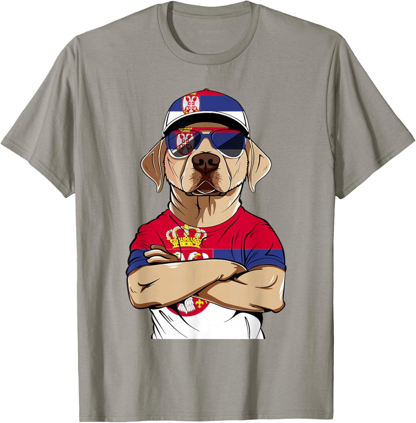 Serbian Flag Dog Mom Souvenirs Products Dogs Serbia T-Shirt - T-Shirt | Sand