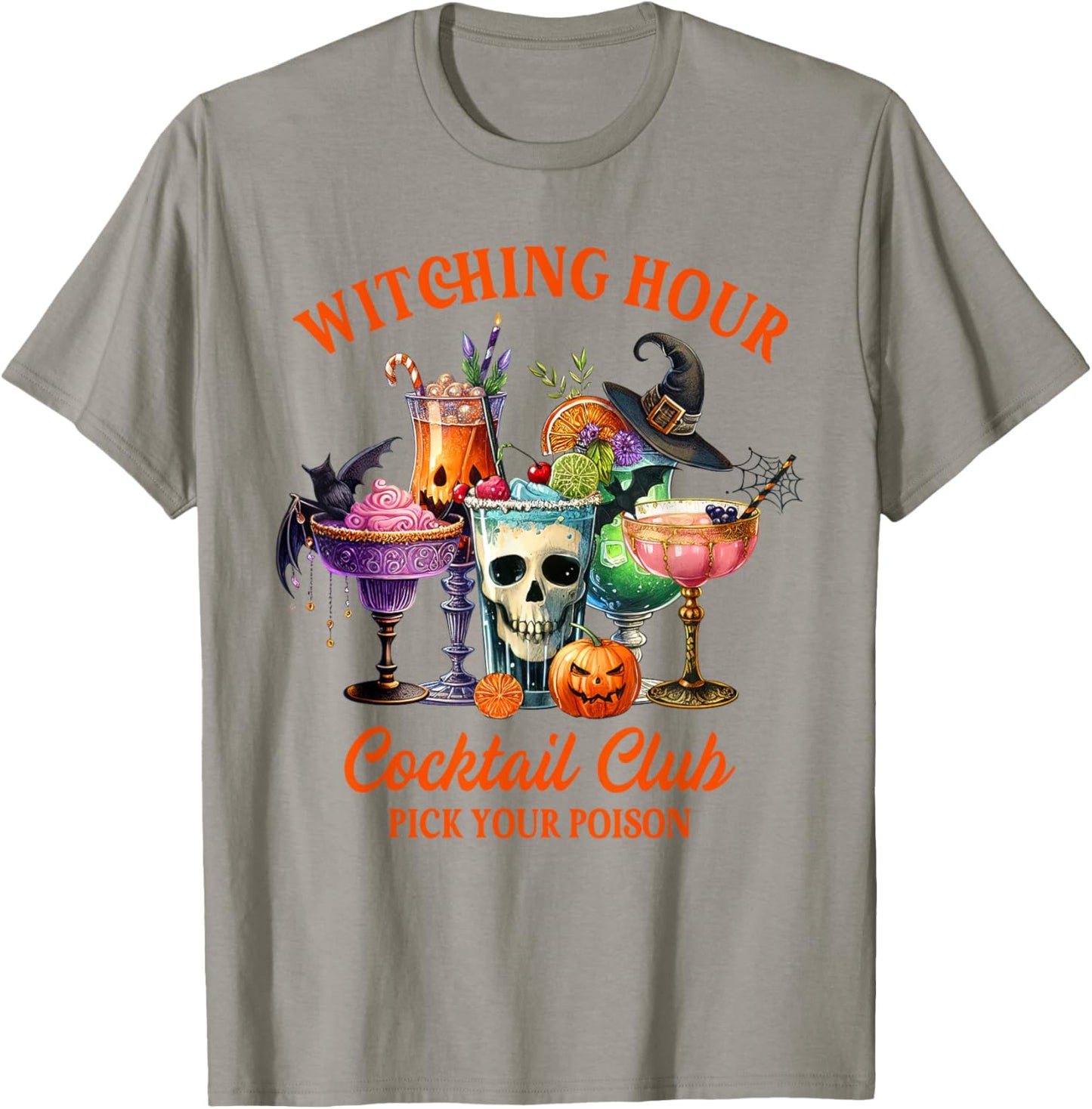 Halloween Vibes Witching Hour Cocktail Club Pick Your Poison T-Shirt - T-Shirt | Sand