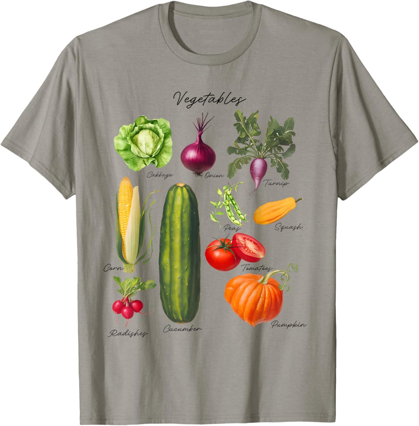 Vintage Vegetables 90s Nostalgia Retro Food Graphic T-Shirt - T-Shirt | Sand