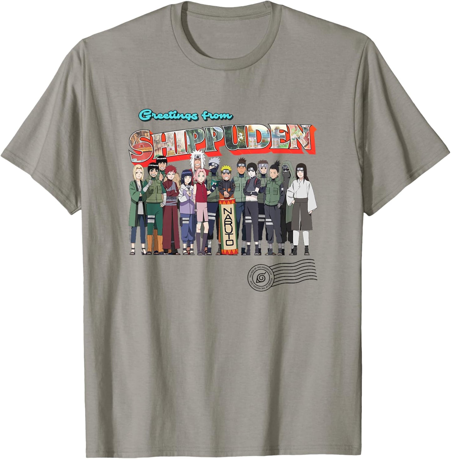 Naruto Shippuden Greetings Hidden Leaf Destination Anime T-Shirt - T-Shirt | Sand