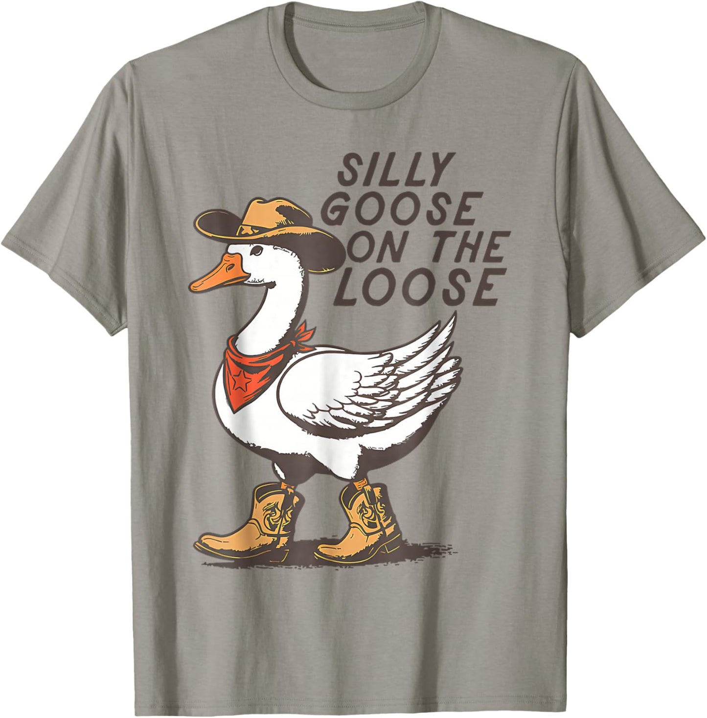 Silly Goose On The Loose Funny Silly Goose T-Shirt - T-Shirt | Sand