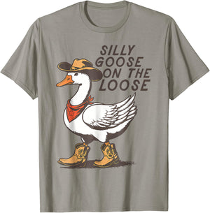 Silly Goose On The Loose Funny Silly Goose T-Shirt - T-Shirt | Sand