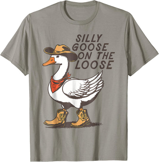 Silly Goose On The Loose Funny Silly Goose T-Shirt - T-Shirt | Sand