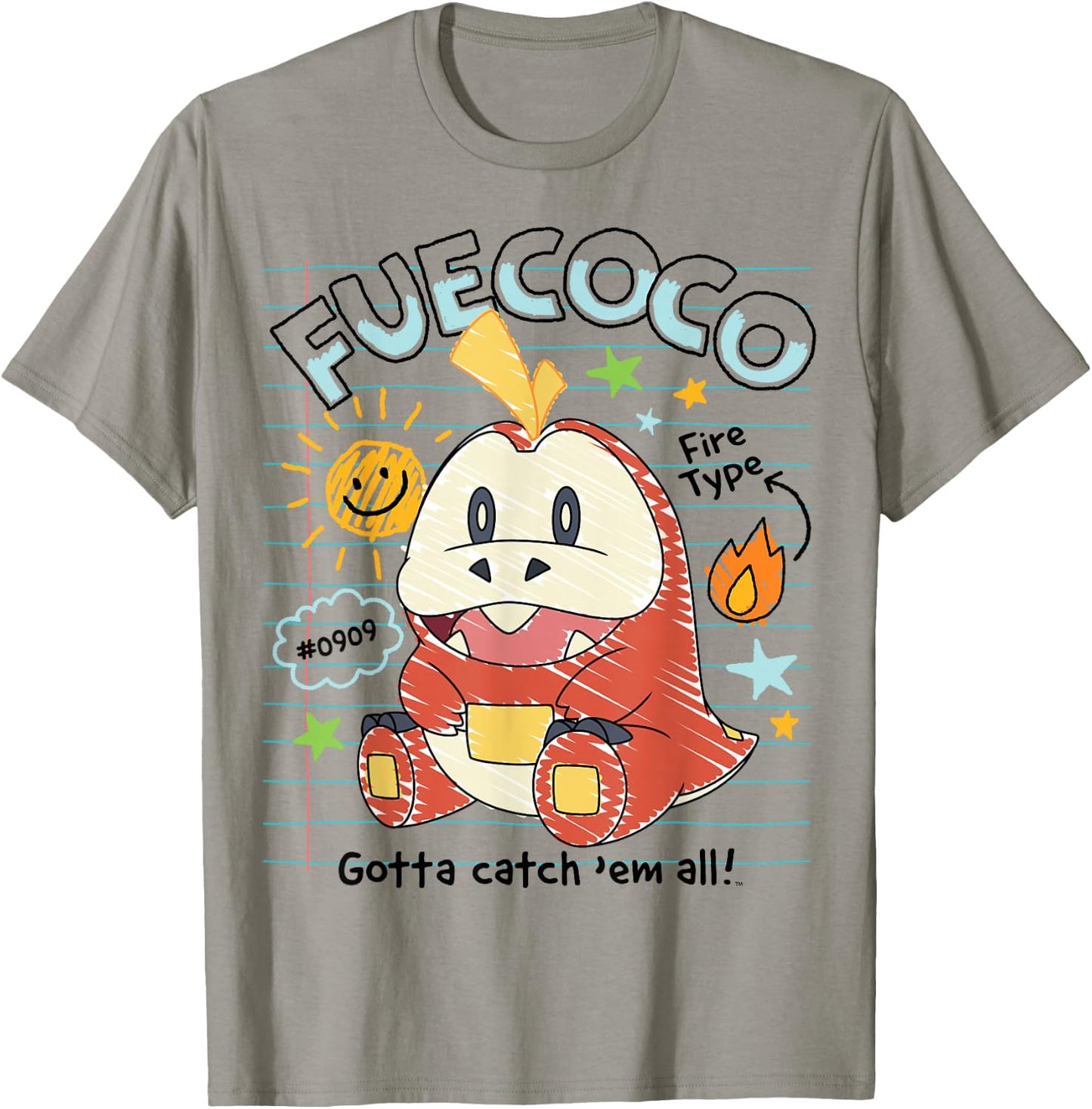 Pokémon - Fuecoco Gotta Catch 'Em All Fire Type #0909 T-Shirt - T-Shirt | Sand