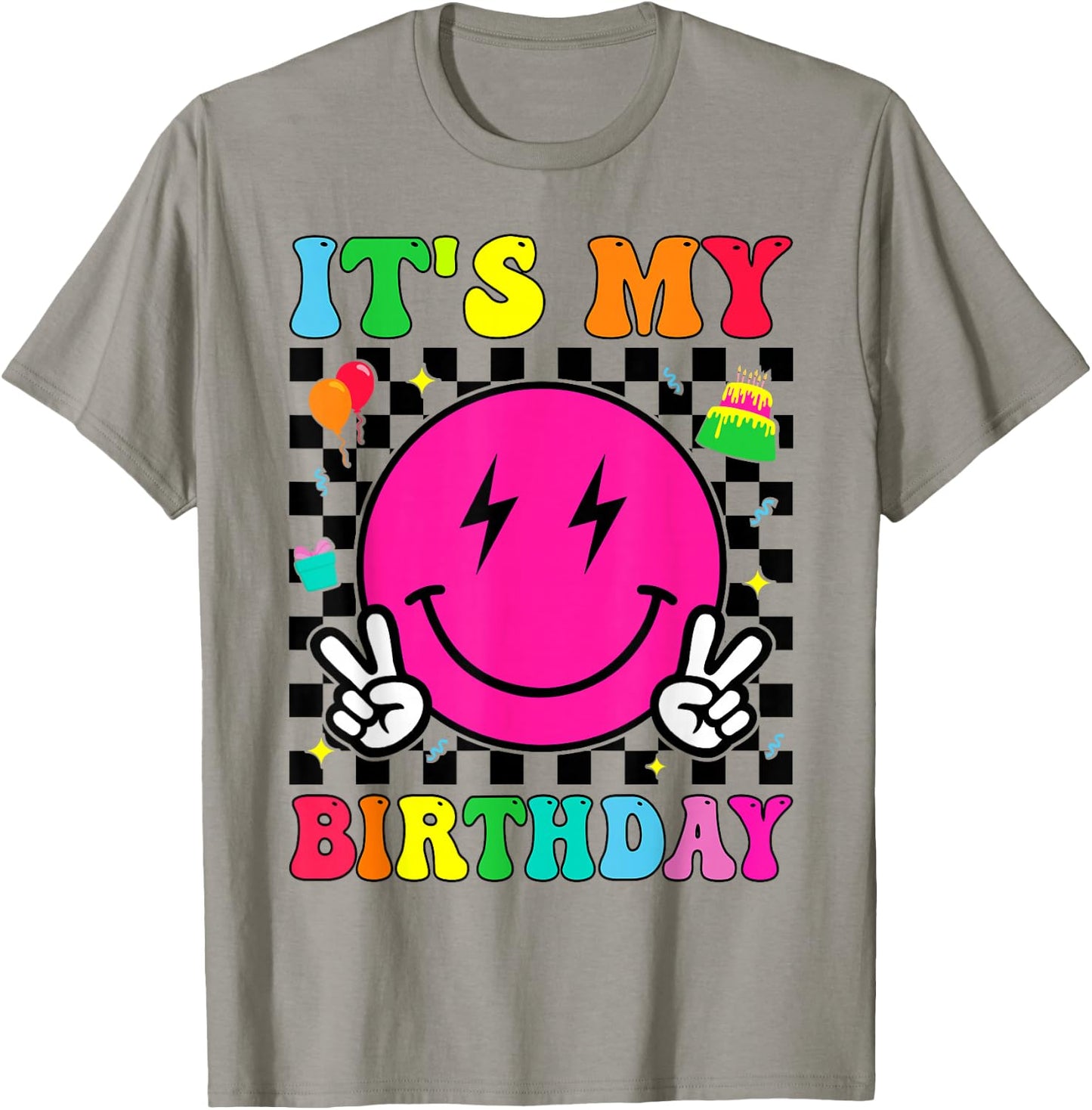 Retro Groovy It's My Birthday Men Women Boys Girls Kid Bday T-Shirt - T-Shirt | Sand