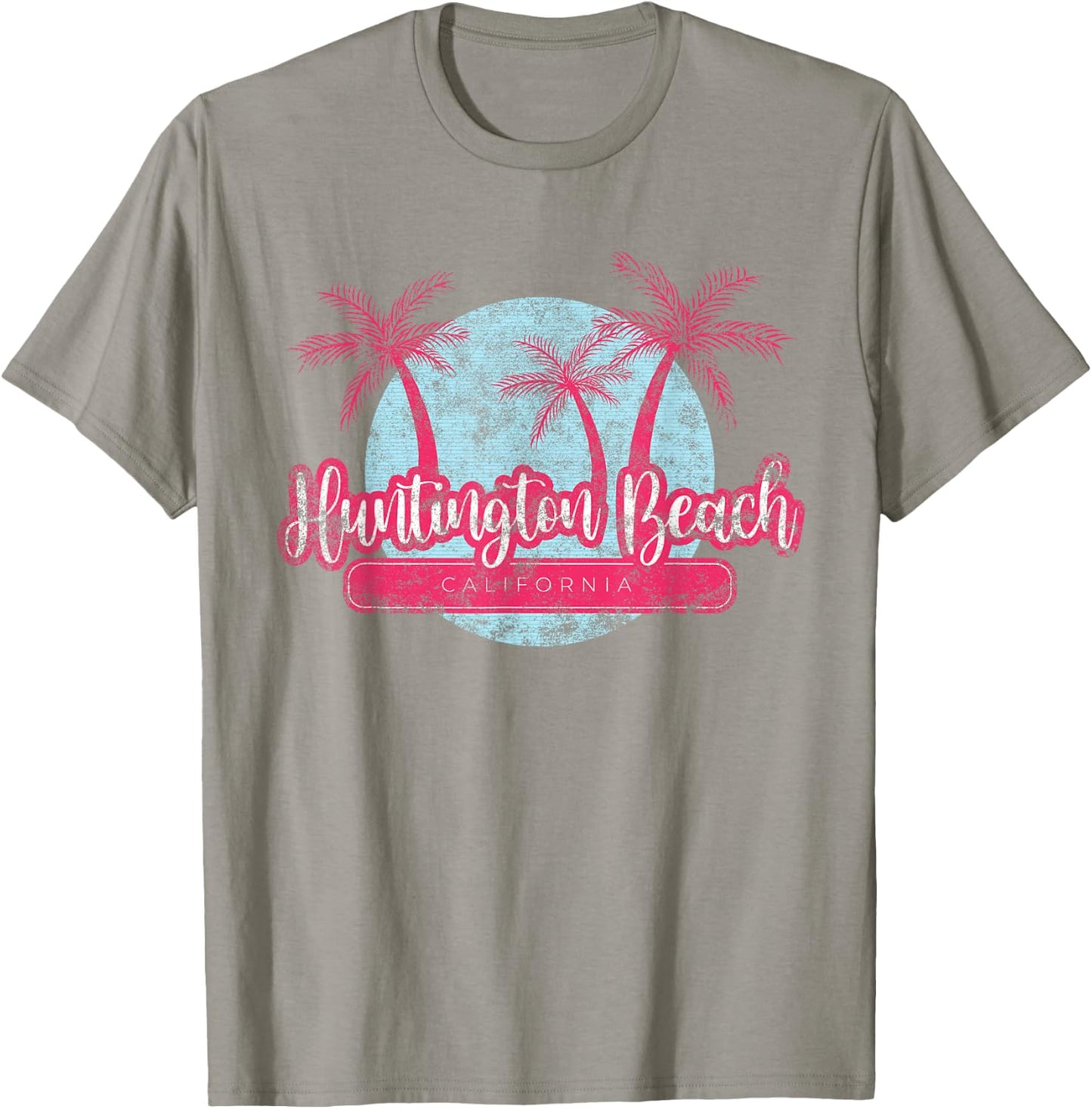 Huntington Beach California Retro Palm Tree Vintage Surf Men Women Girls Kids T-Shirt - T-Shirt | Sand