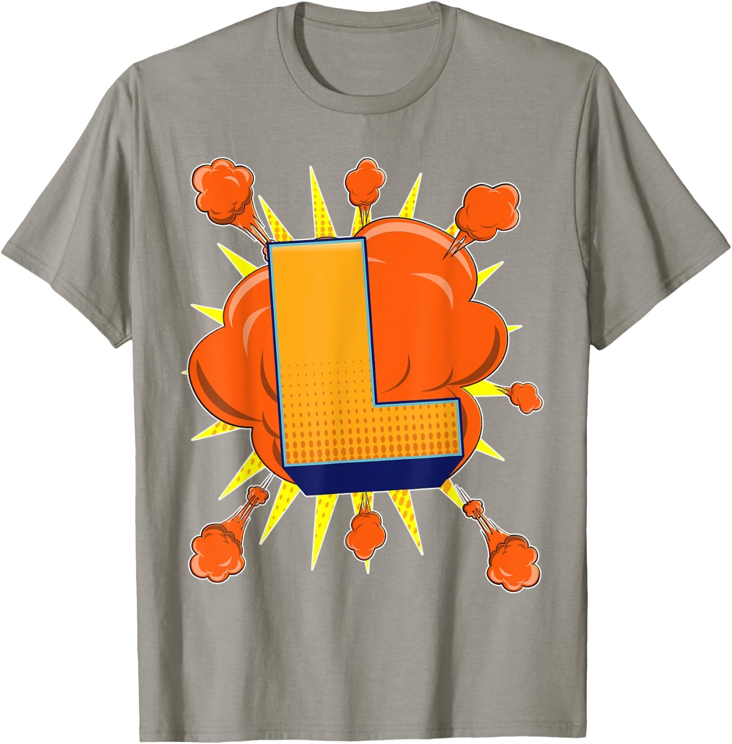 Letter L Initial Comic Book Vintage Matching Family Fun Gift T-Shirt - T-Shirt | Sand