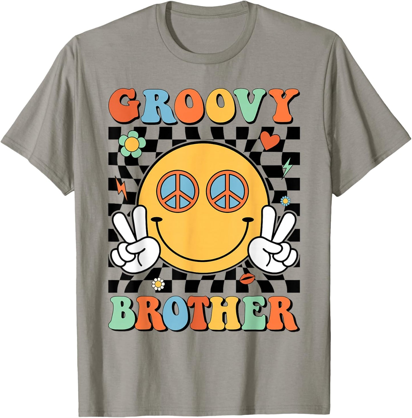 Groovy Brother Matching Family 70s 80s Retro Hippie Costume T-Shirt - T-Shirt | Sand