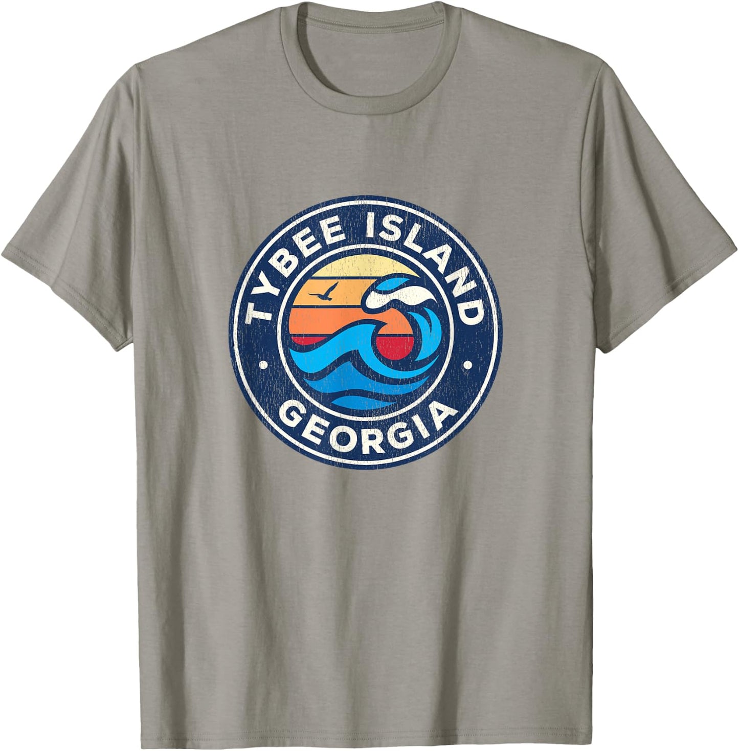 Tybee Island Georgia GA Vintage Nautical Waves Design T-Shirt - T-Shirt | Sand