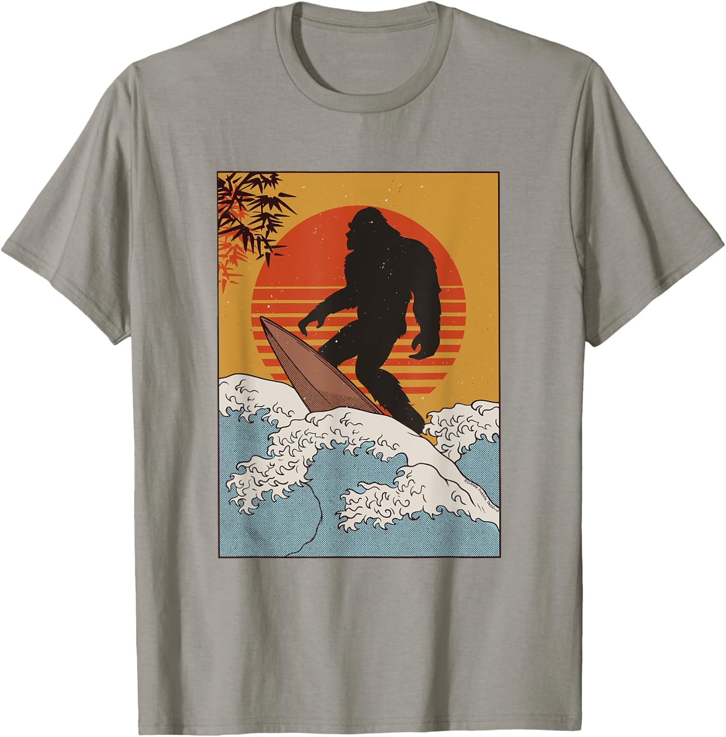 Japanese Vintage Kanagawa Art Great Wave - Surfing Bigfoot T-Shirt - T-Shirt | Sand