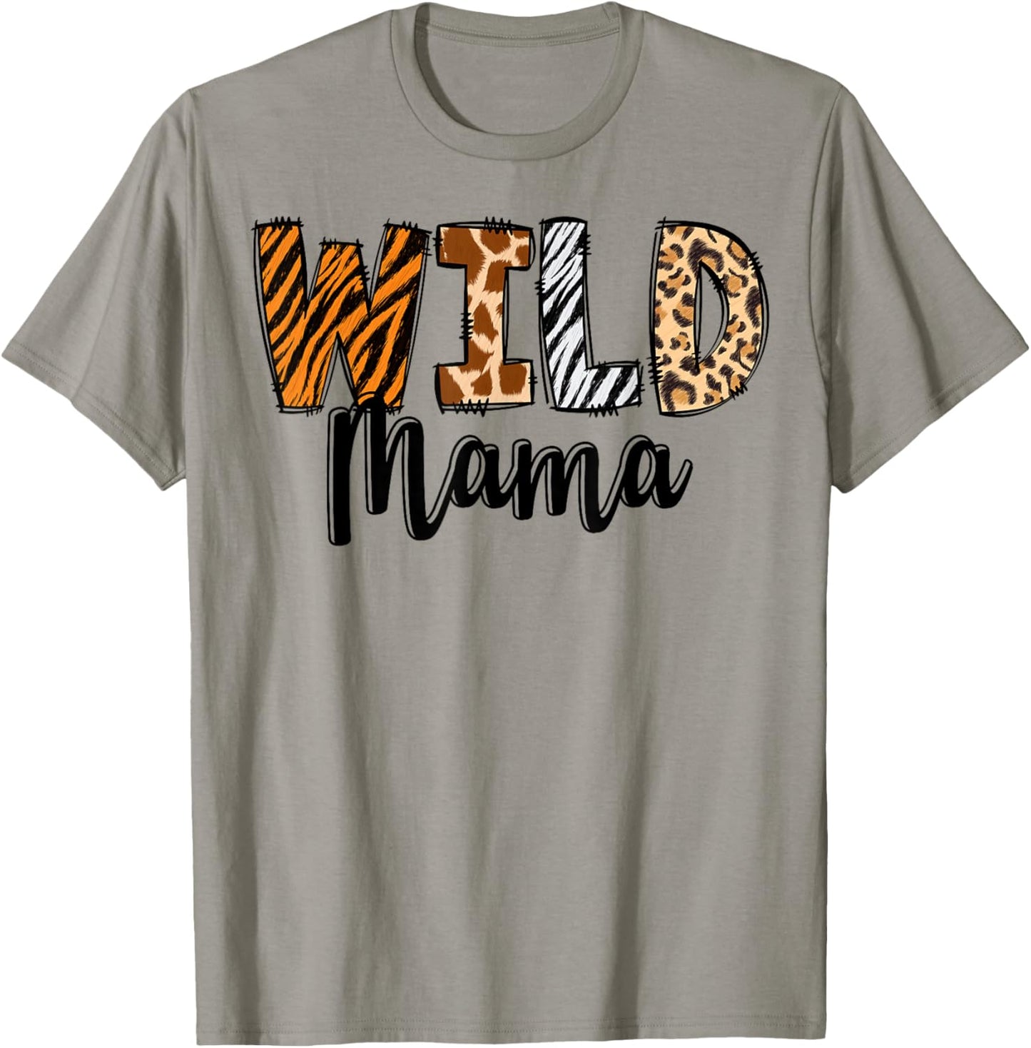 Wild Mama Zoo Born Two Be Wild B-day Safari Jungle Animal T-Shirt - T-Shirt | Sand