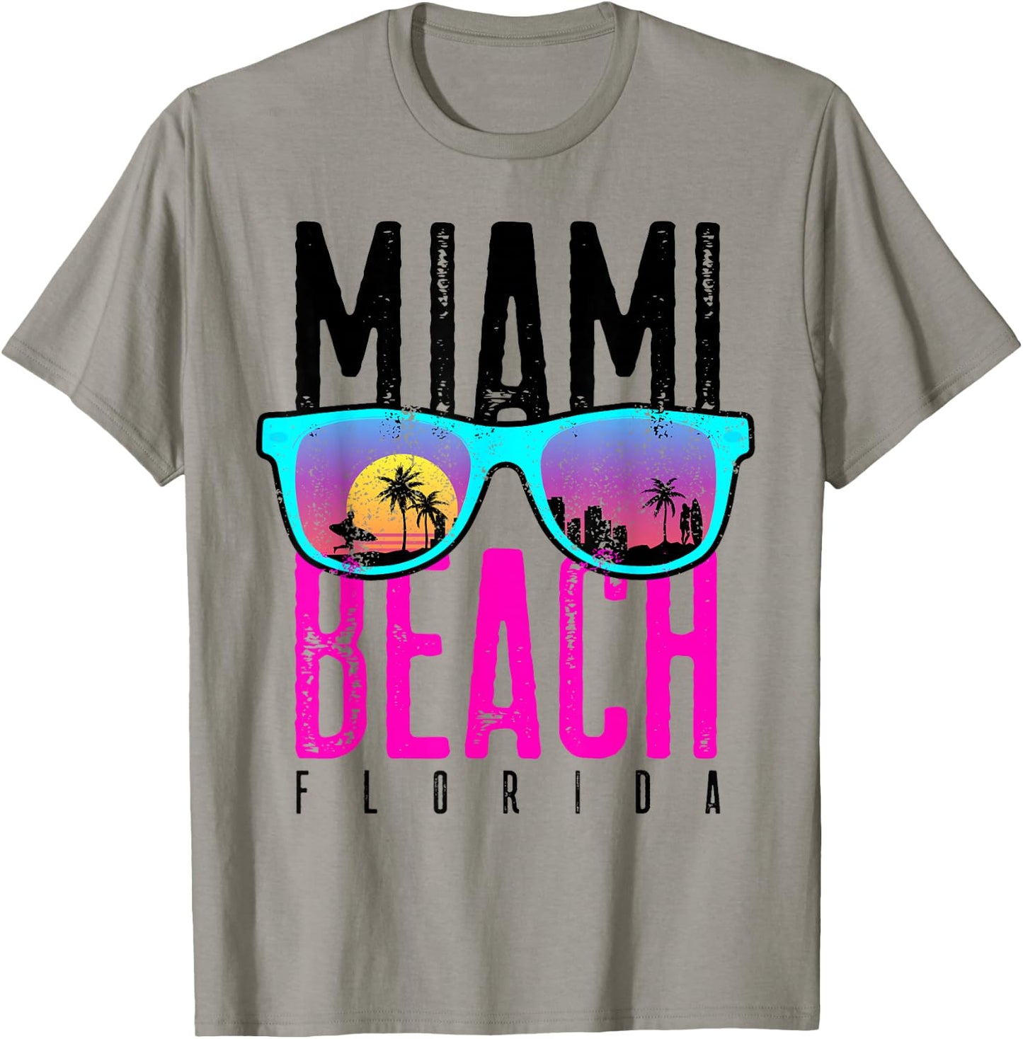 Miami Beach Shirt Florida Sunset Retro Souvenir Surf Miami T-Shirt - T-Shirt | Sand