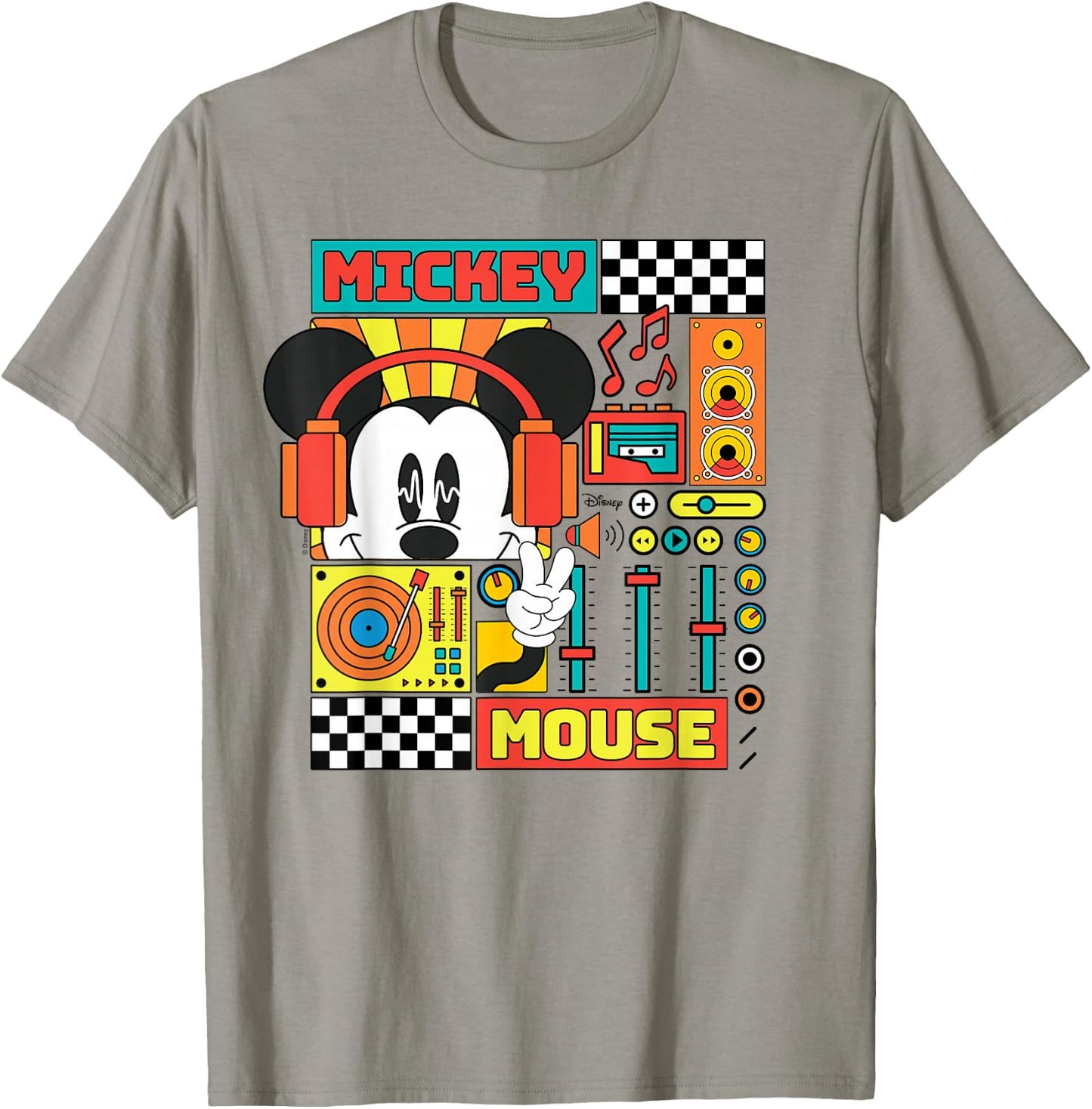 Mickey Mouse - Rhythm Waves Music DJ T-Shirt - T-Shirt | Sand