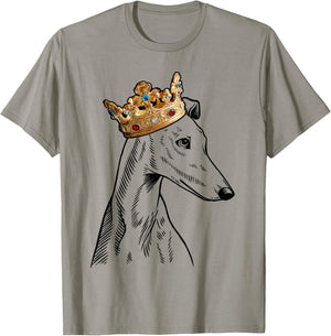 Greyhound Dog Wearing Crown T-Shirt - T-Shirt | Sand