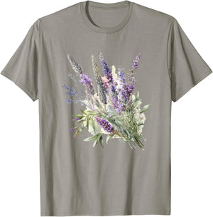 Lavender Plant Herb Flower Floral T-Shirt - T-Shirt | Sand