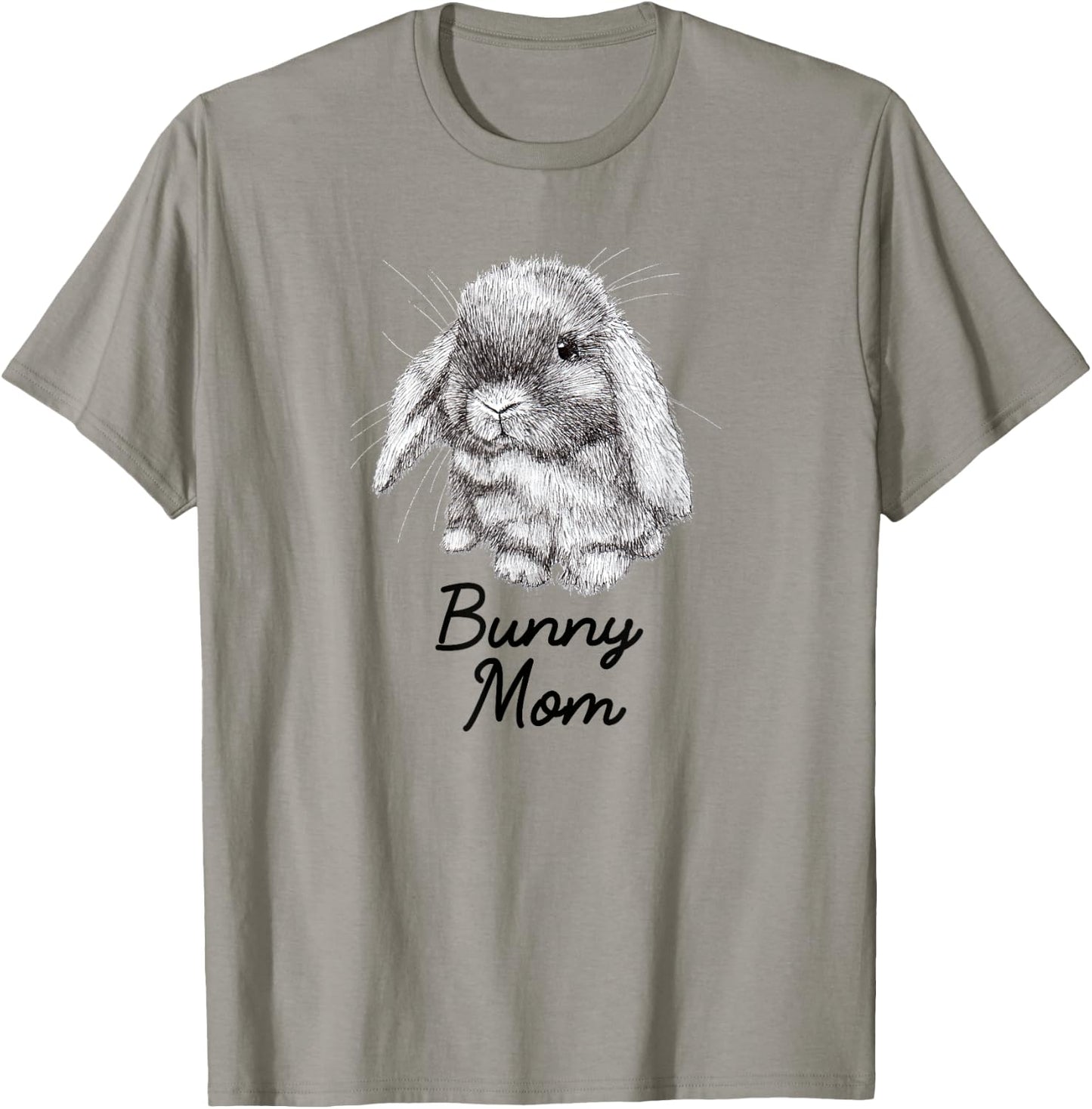 Lop Eared Bunny Rabbit Mom Drawing T-Shirt - T-Shirt | Sand