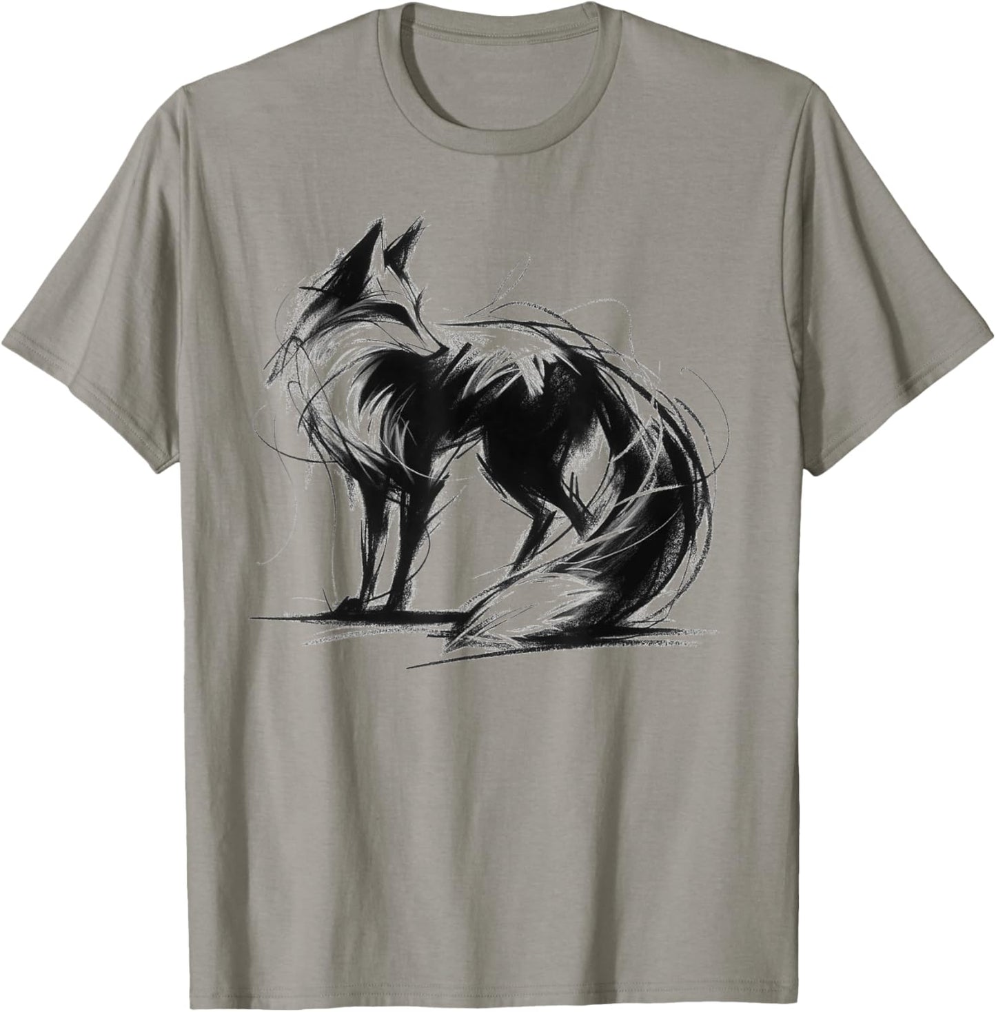Black Charcoal Fox Animal Lover Vixen Outfit T-Shirt - T-Shirt | Sand