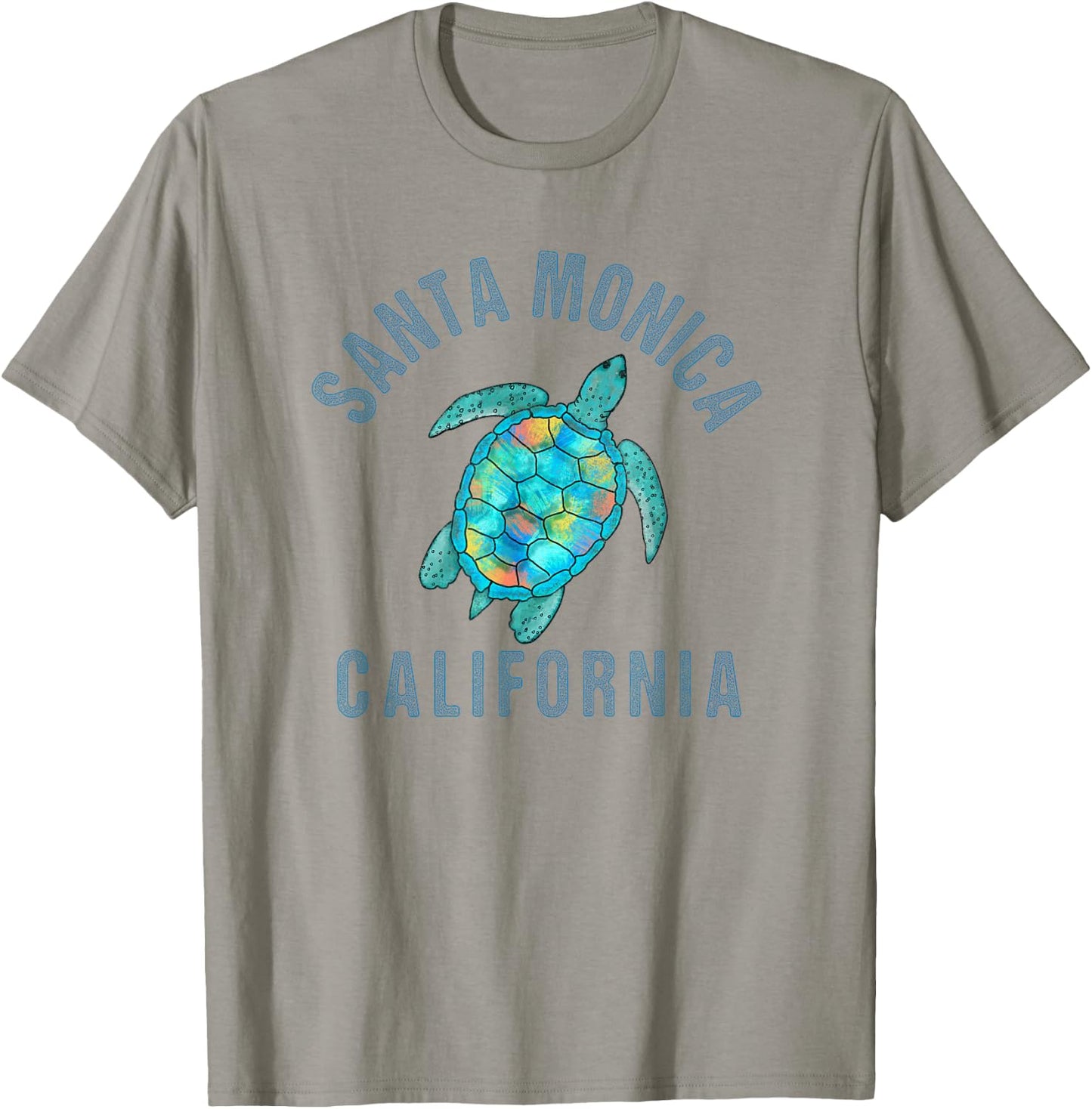 Santa Monica Beach Design / Sea Turtle Illustration Gift T-Shirt - T-Shirt | Sand