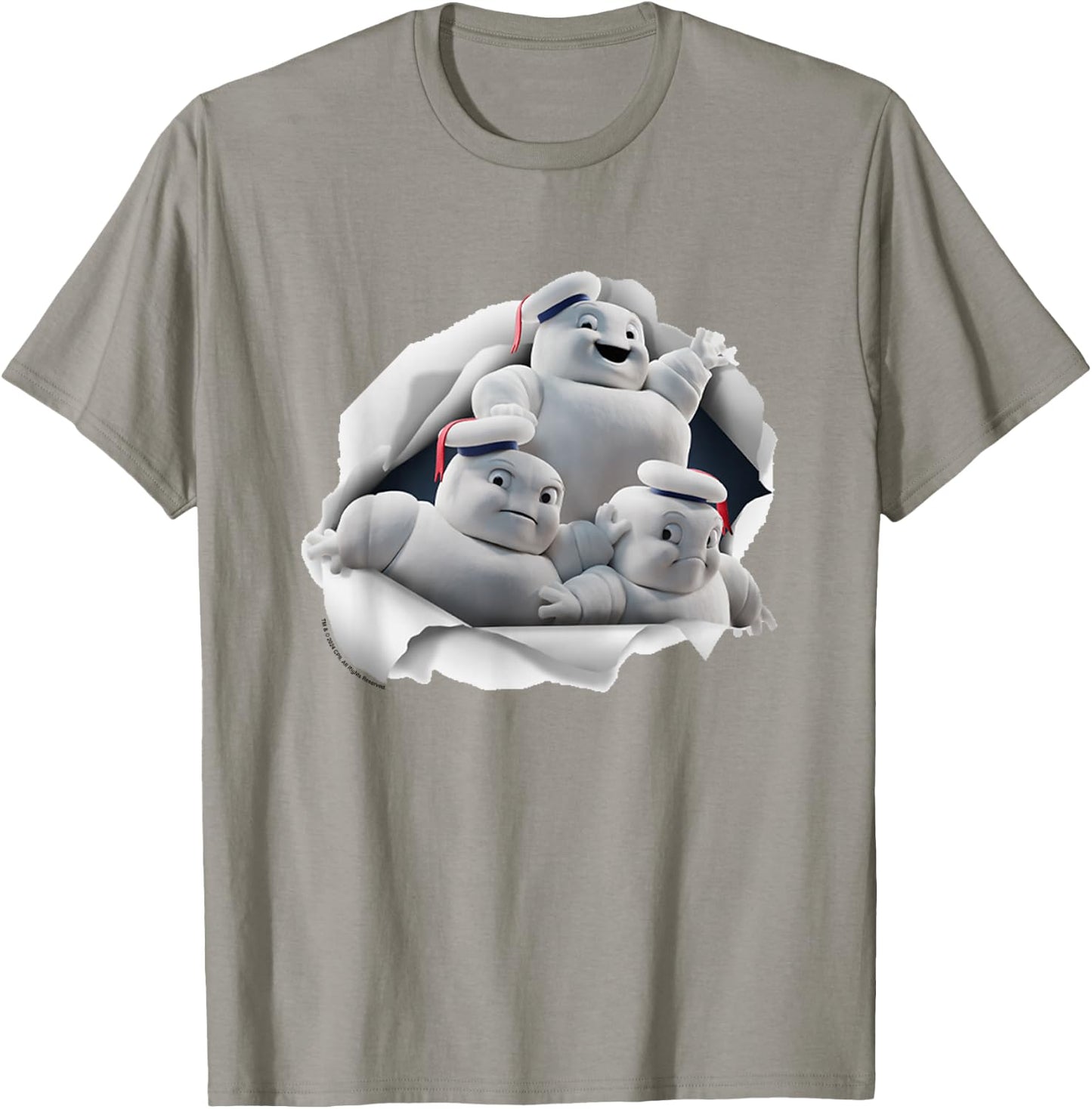 Ghostbusters Mini Pufts Breaking Through Chest Big Poster T-Shirt - T-Shirt | Sand