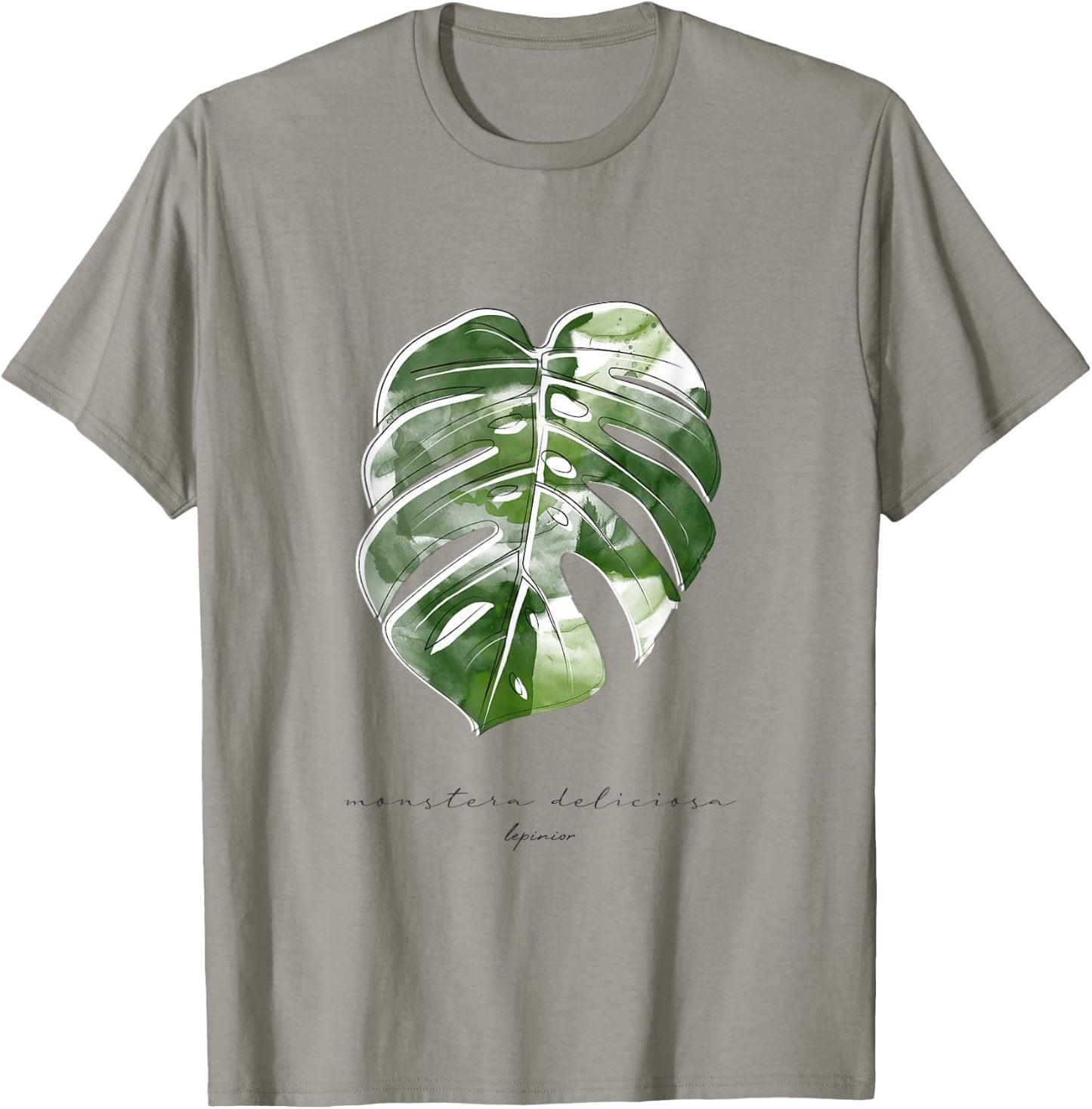 New Variegata Window Plant Monstera Deliciosa Tropical Leaf T-Shirt - T-Shirt | Sand