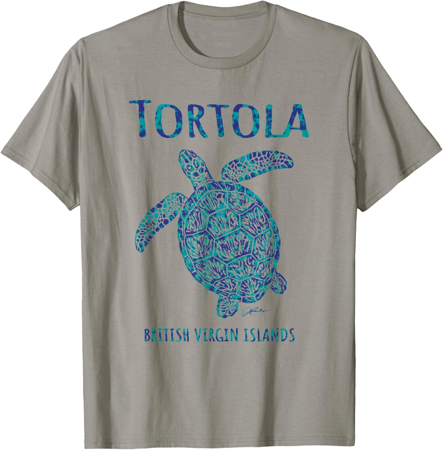JCombs: Tortola, BVI, Sea Turtle, Beach T-Shirt - T-Shirt | Sand
