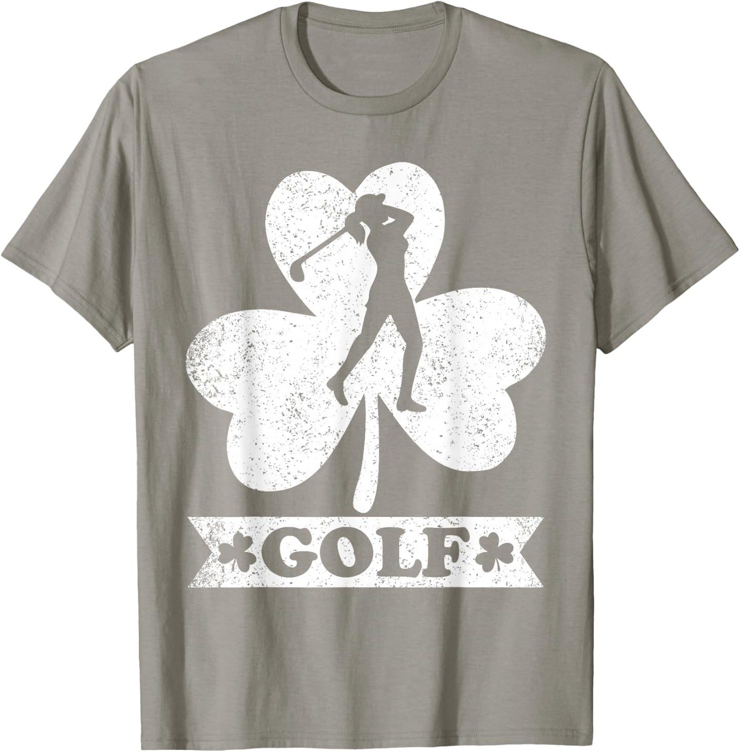 Lucky Shamrock Golfer Golf St. Patrick's Day T-Shirt - T-Shirt | Sand