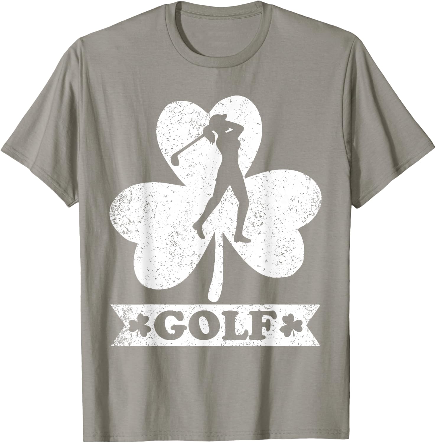 Lucky Shamrock Golfer Golf St. Patrick's Day T-Shirt - T-Shirt | Sand
