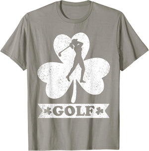 Lucky Shamrock Golfer Golf St. Patrick's Day T-Shirt - T-Shirt | Sand
