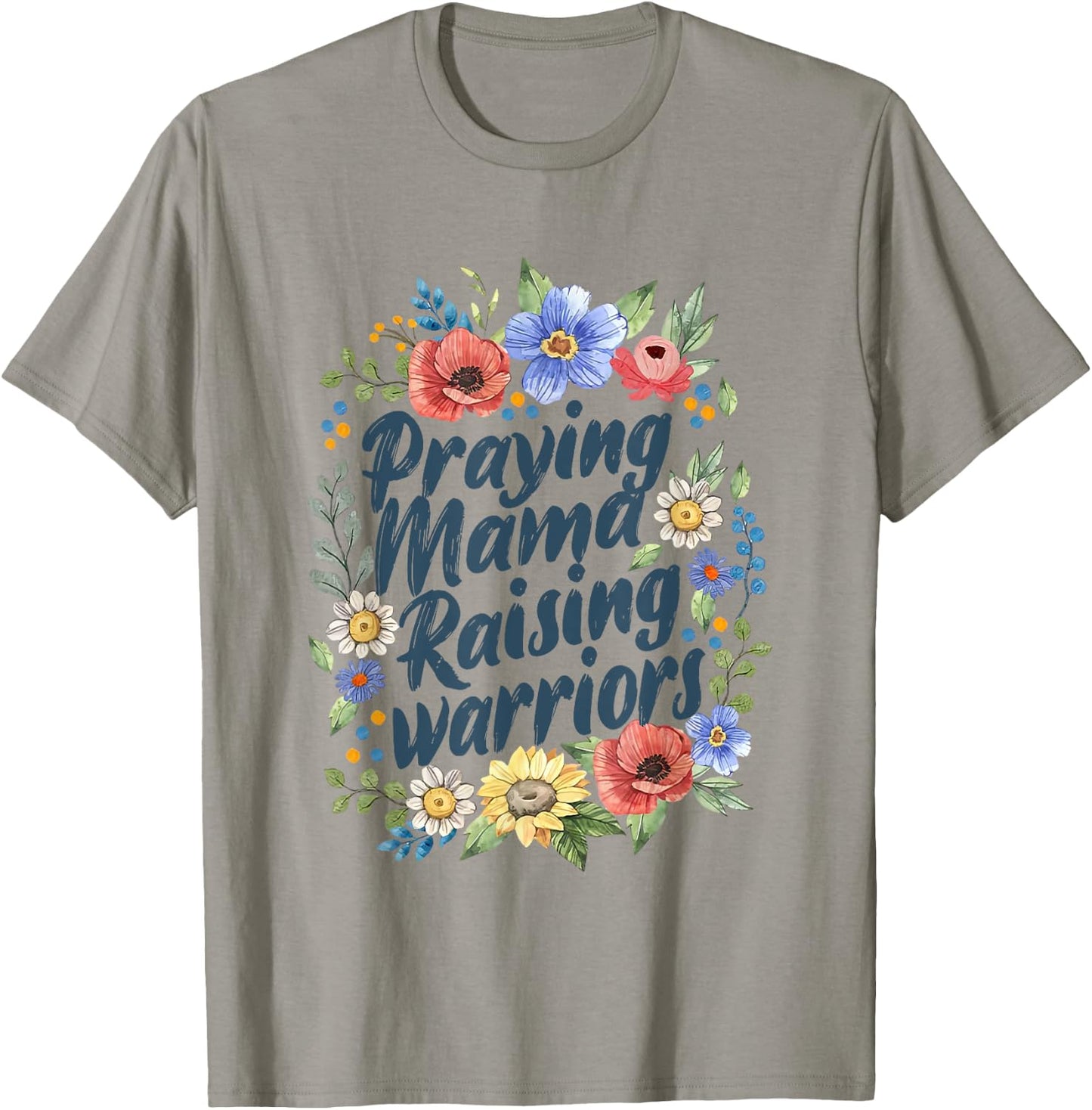 Praying Mamas Raising Religious Warriors Mother's Day Christ T-Shirt - T-Shirt | Sand