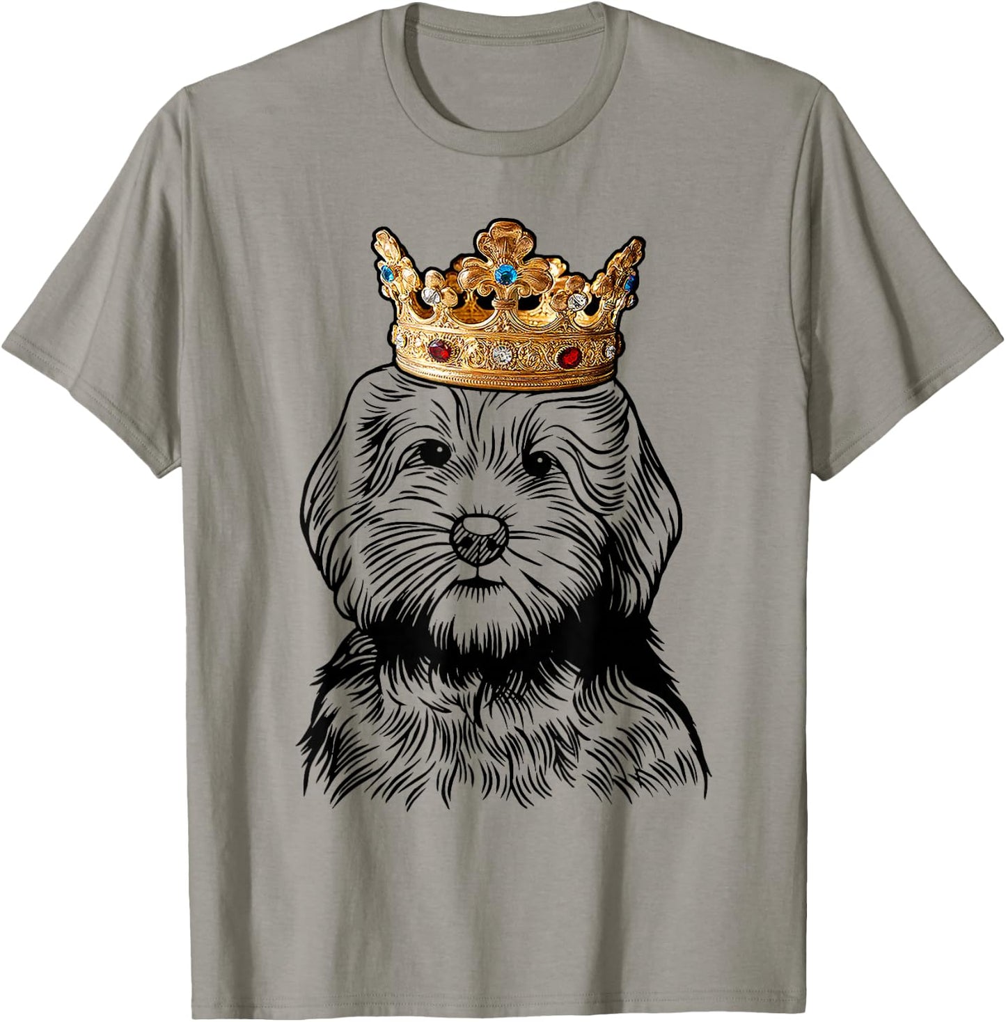 Goldendoodle Dog Wearing Crown T-Shirt - T-Shirt | Sand
