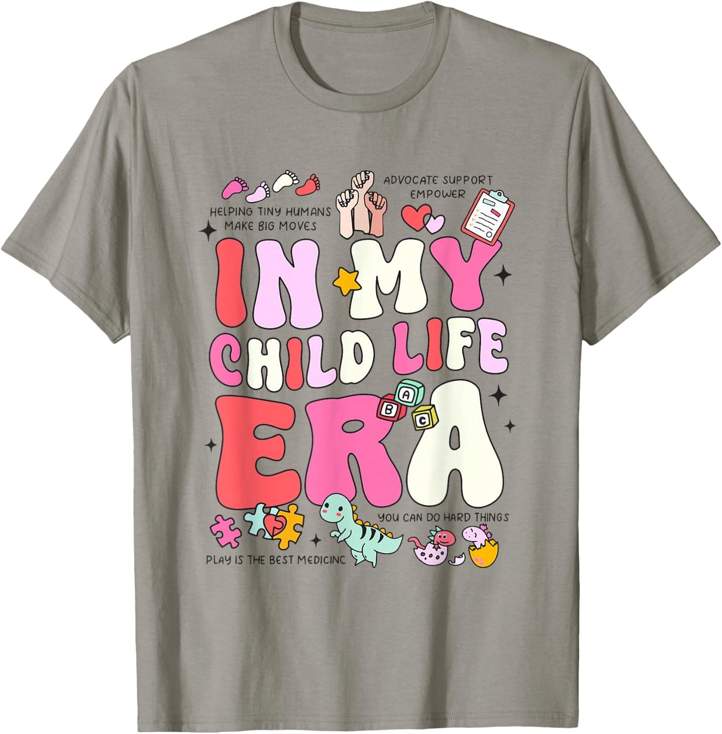Retro In My Child Life Era Certified Child Life Specialist T-Shirt - T-Shirt | Sand