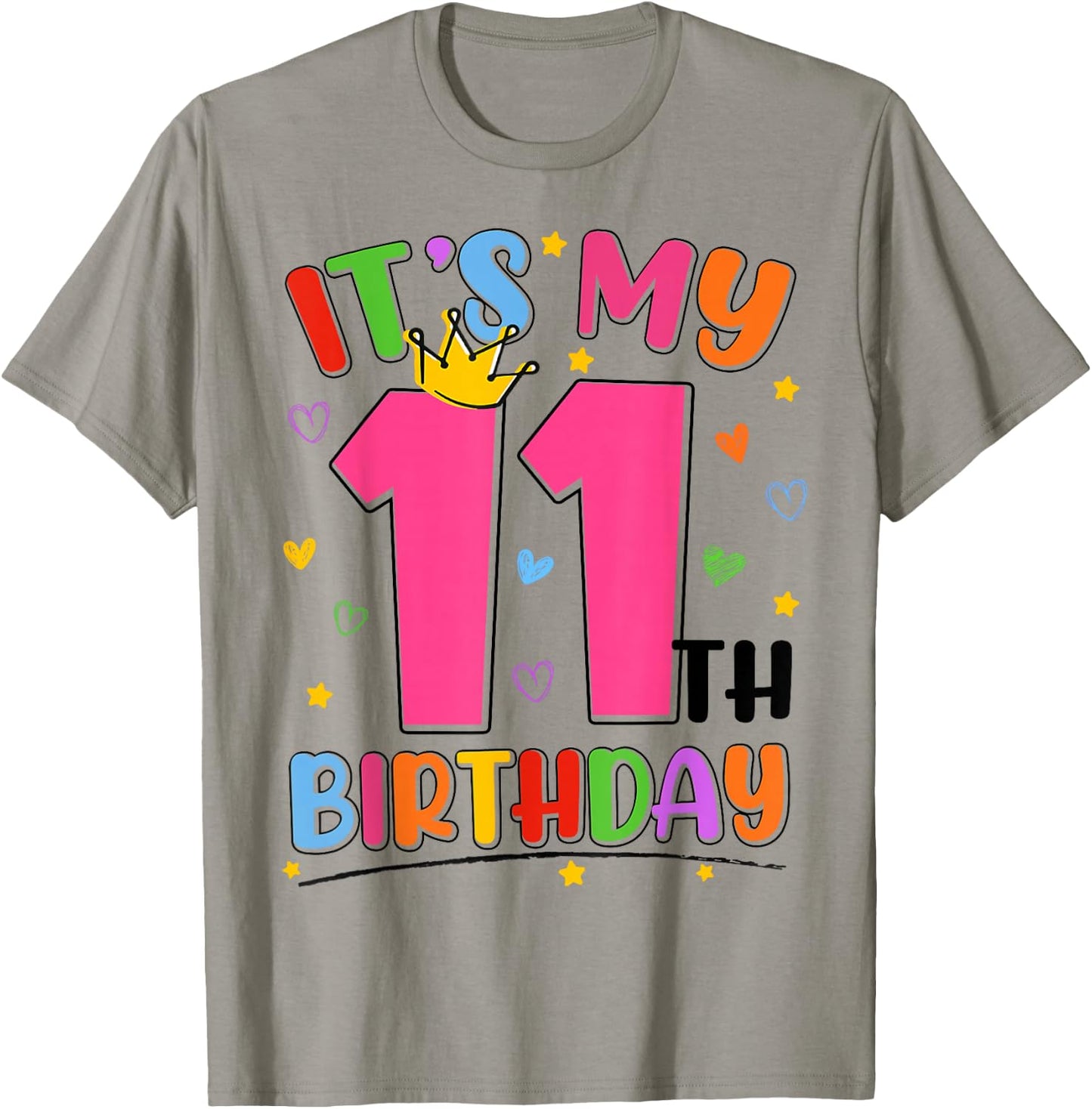 It's My 11th Birthday Party Teens Girls 11 Year Old Bday T-Shirt - T-Shirt | Sand