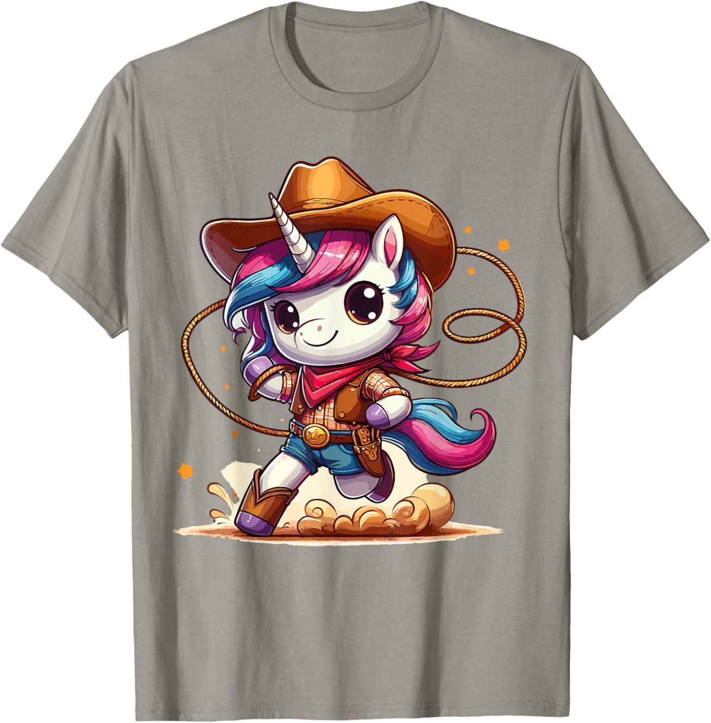 Western Rodeo Cowboy Hat Unicorn Texas Animals T-Shirt - T-Shirt | Sand