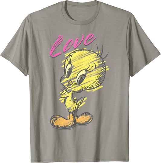 Looney Tunes Tweety Bird Love Sketch T-Shirt - T-Shirt | Sand