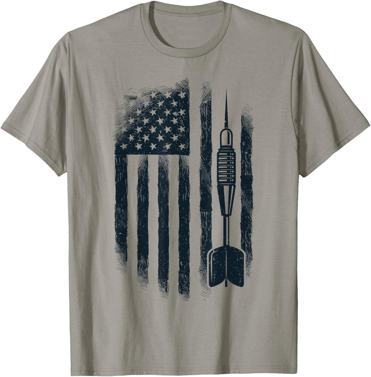 American Flag Darts Player Vintage USA Dart 4th of July Gift T-Shirt - T-Shirt | Sand