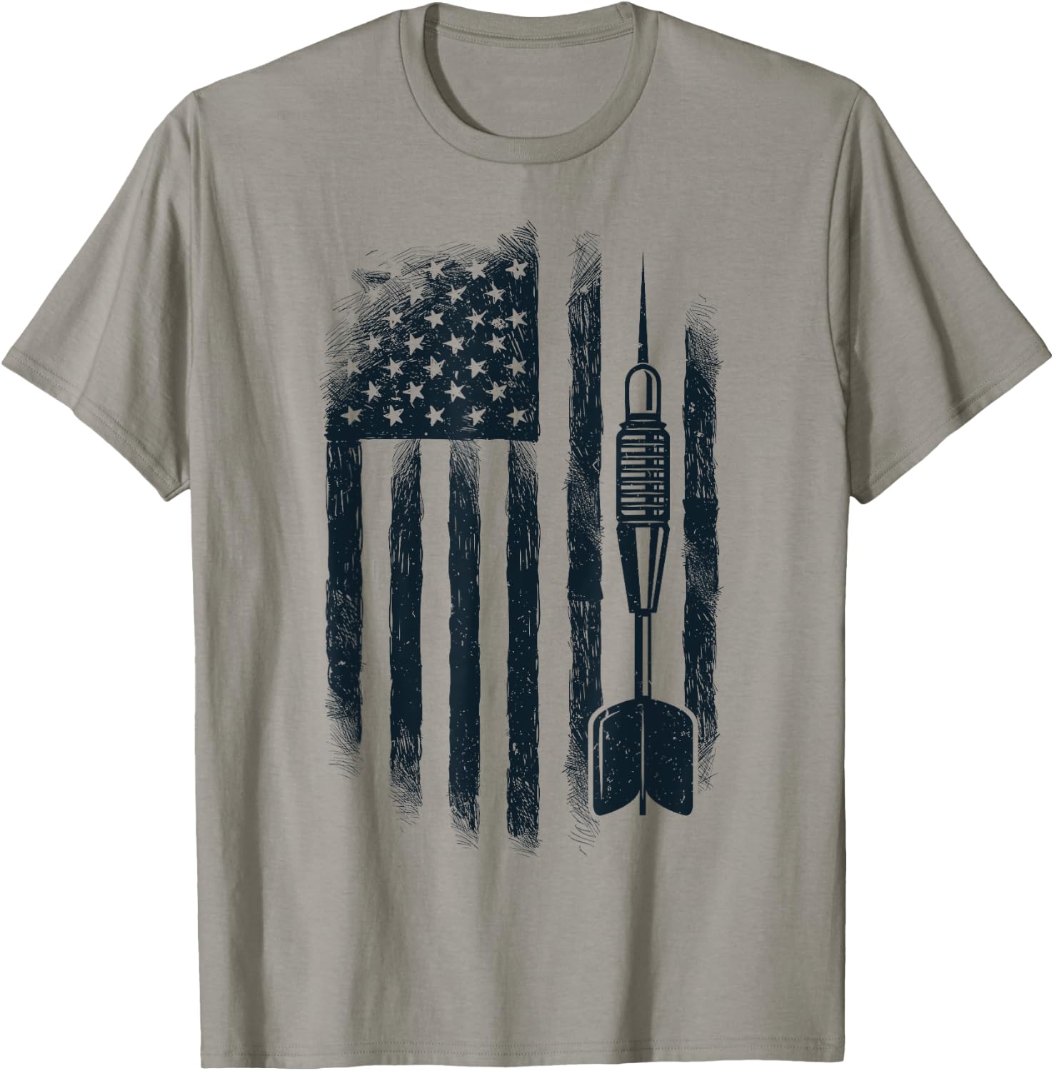 American Flag Darts Player Vintage USA Dart 4th of July Gift T-Shirt - T-Shirt | Sand