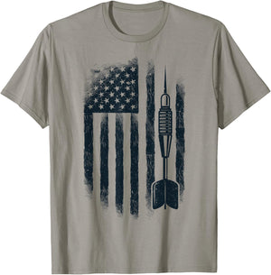 American Flag Darts Player Vintage USA Dart 4th of July Gift T-Shirt - T-Shirt | Sand