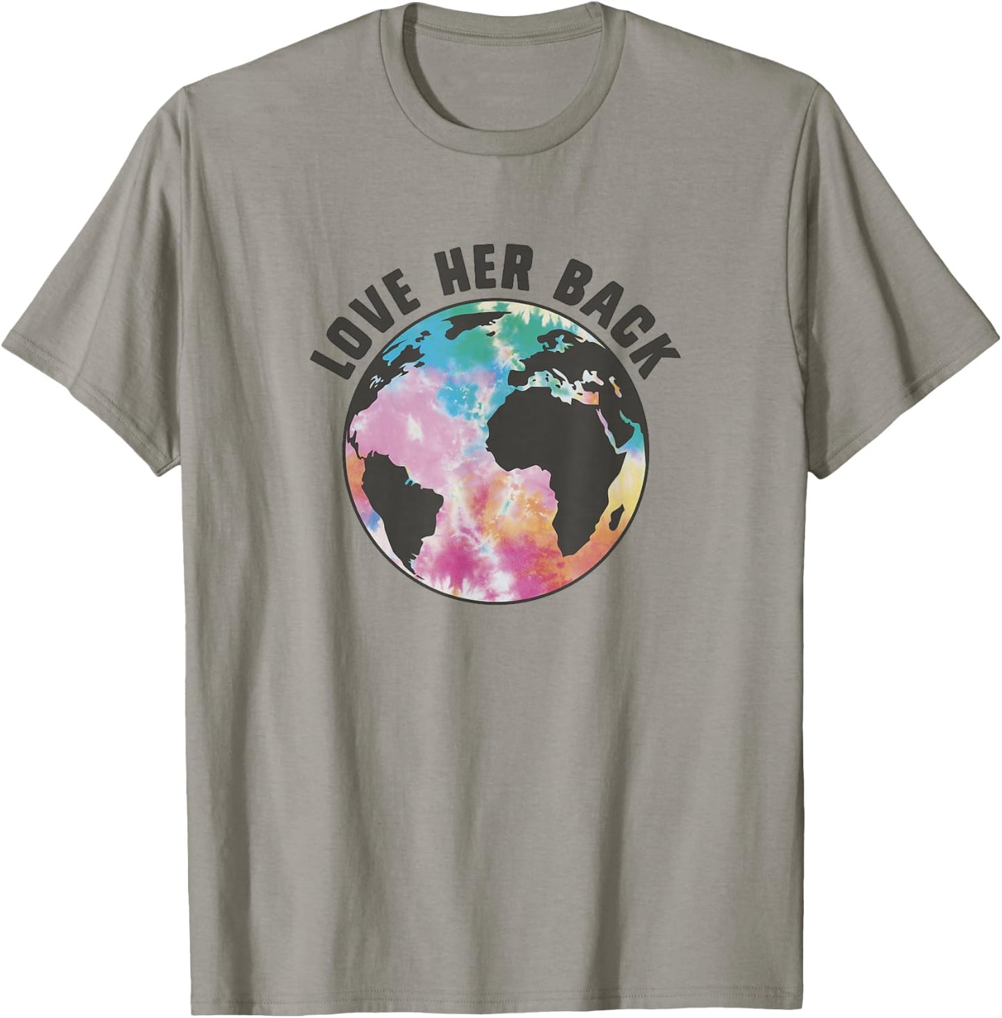 Earth Day Fifth Sun Love Her Back Tie-Dye Earth Portrait T-Shirt - T-Shirt | Sand