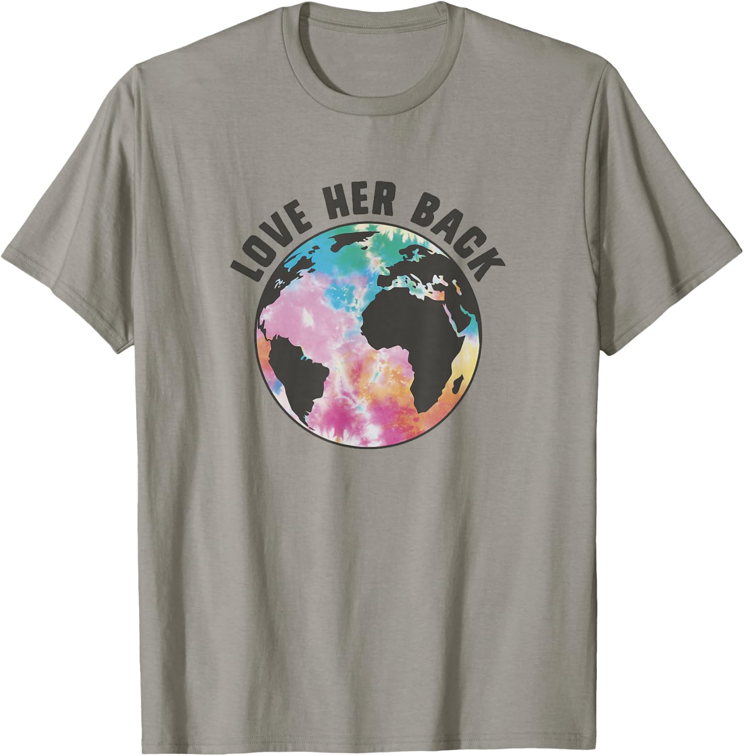 Earth Day Fifth Sun Love Her Back Tie-Dye Earth Portrait T-Shirt - T-Shirt | Sand