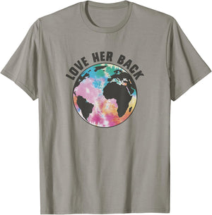 Earth Day Fifth Sun Love Her Back Tie-Dye Earth Portrait T-Shirt - T-Shirt | Sand