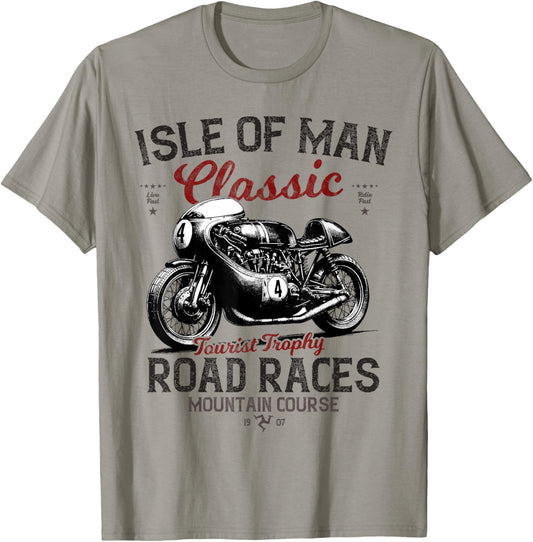 Retro Isle of Man TT Races Vintage Motorbike Race T-Shirt - T-Shirt | Sand