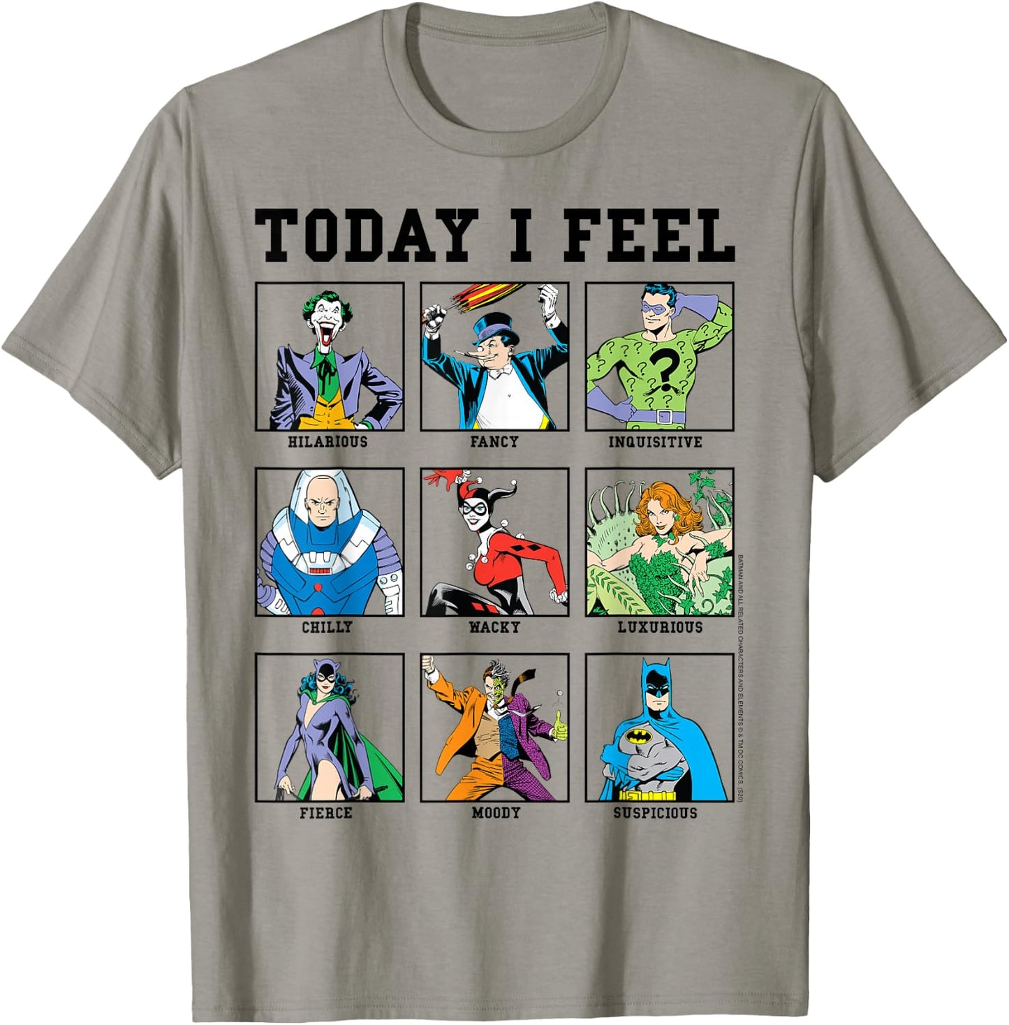 DC Comics Batman Villains Today I Feel Emotional Box Up Small T-Shirt - T-Shirt | Sand