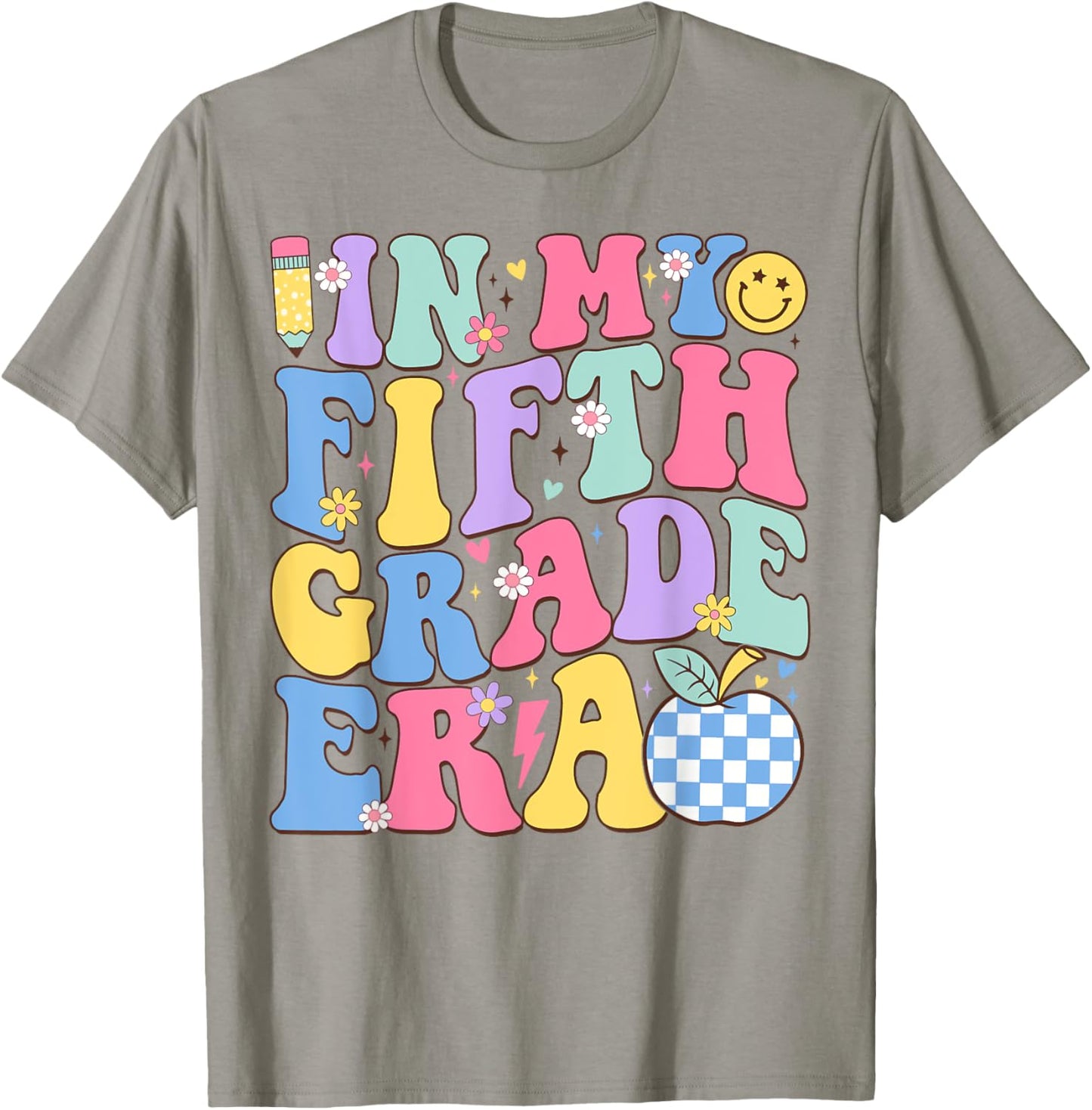 In My Fifth Grade Era Groovy Back To School Teachers Kids T-Shirt - T-Shirt | Sand
