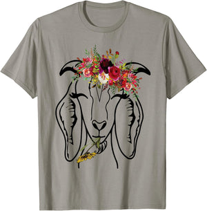 Goats Floral Bandana Headband - Farm Animal Goat Graphics T-Shirt - T-Shirt | Sand