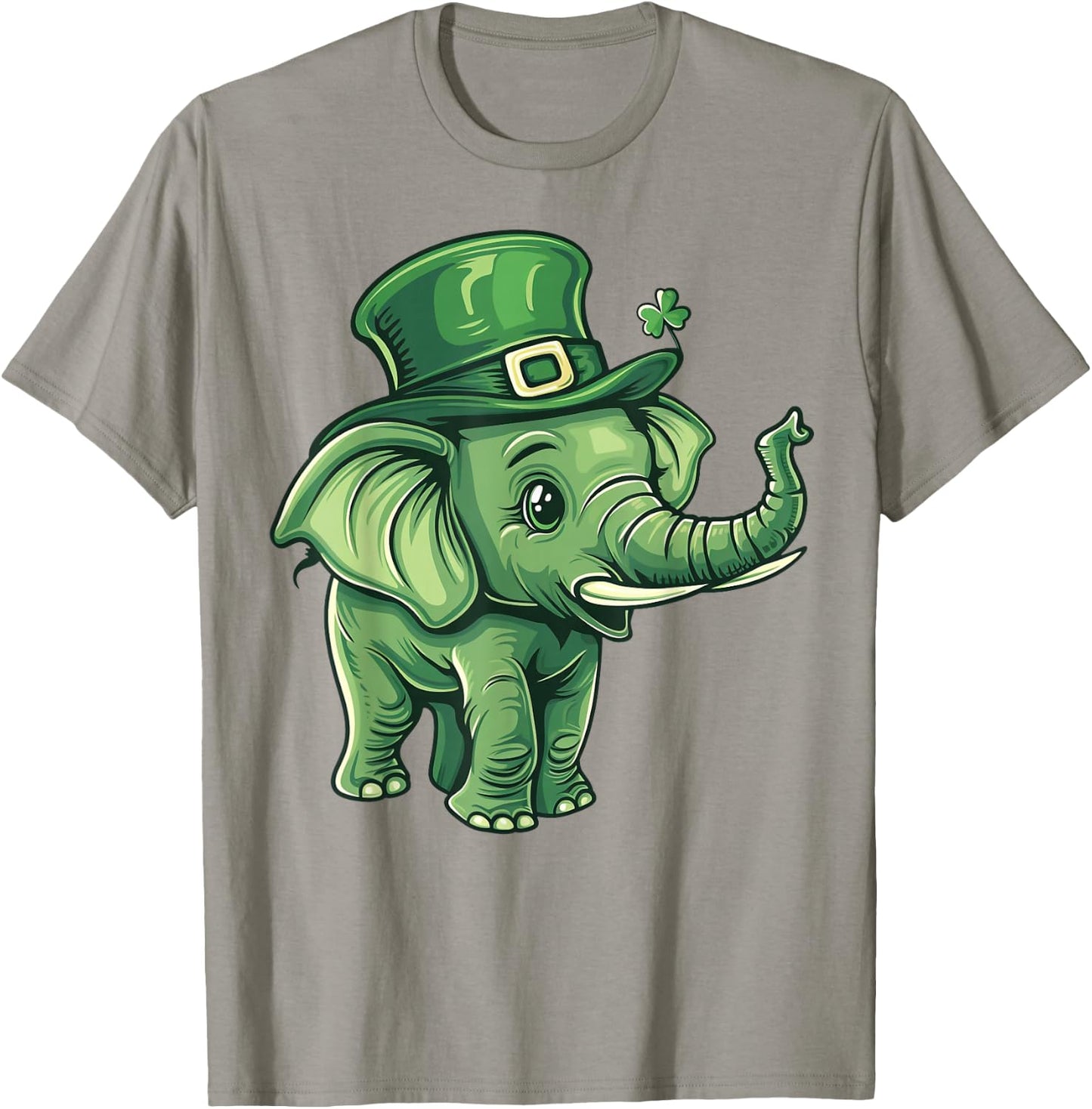 Elephant Shamrock Hat Saint Patricks Day Elephant T-Shirt - T-Shirt | Sand