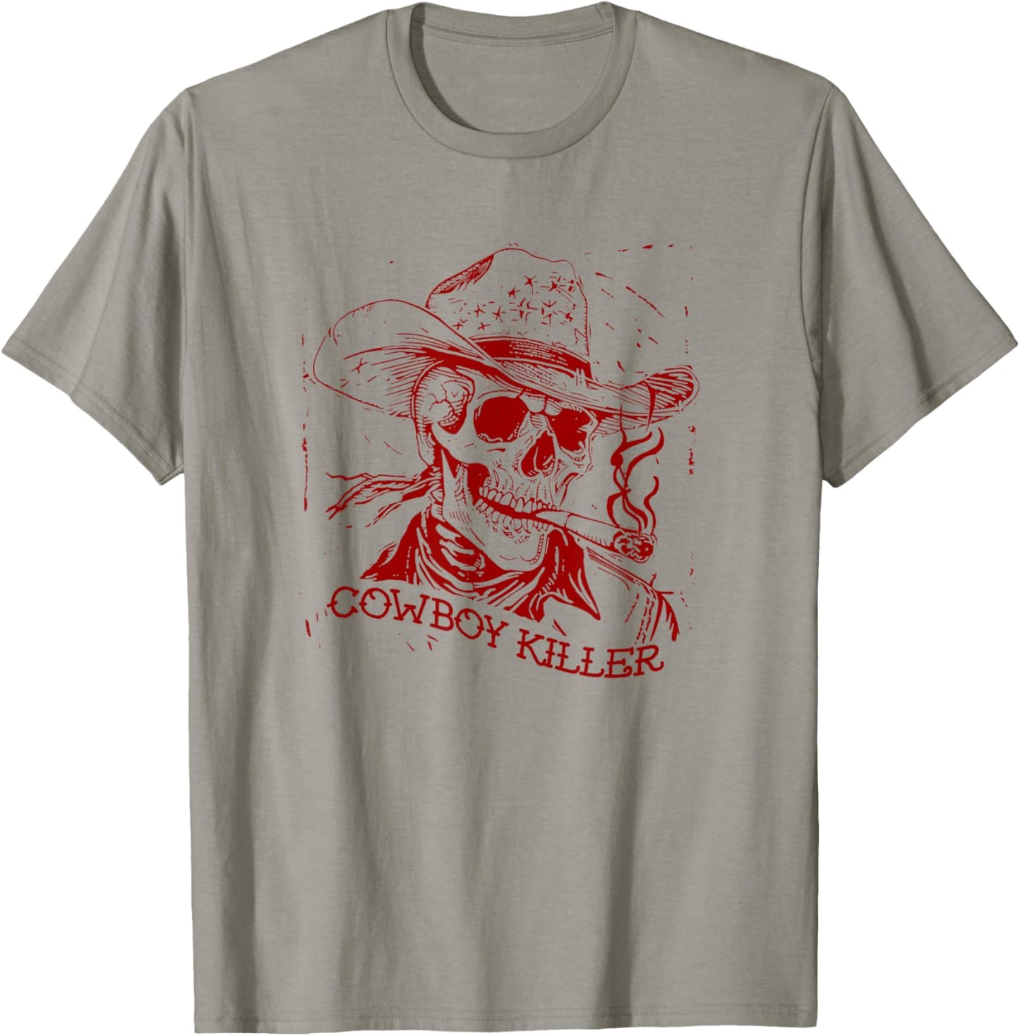 Death & Friends (Casual) Country Music & Western Killers - Cowboy Killer , Small, Grey T-Shirt - T-Shirt | Sand