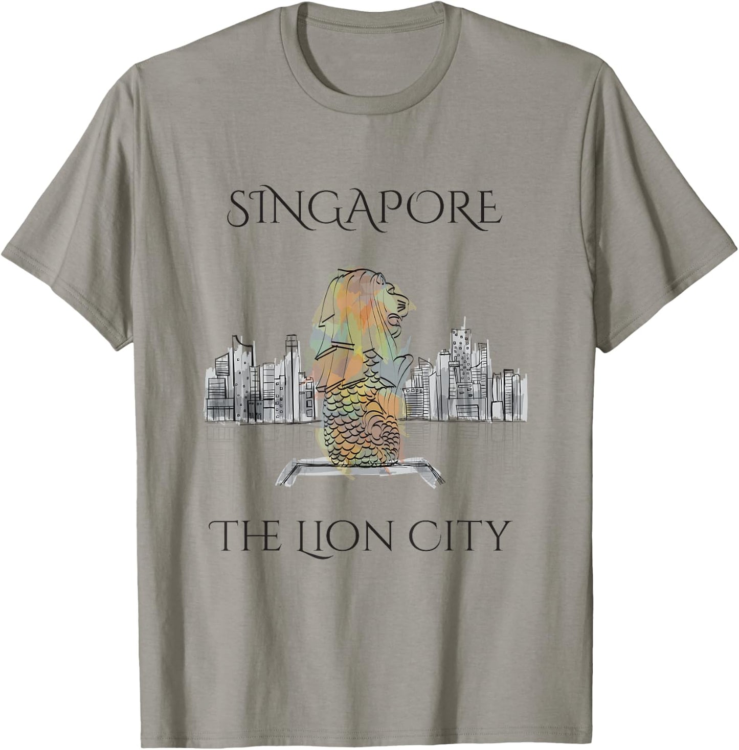 Singapore, The Lion City Singaporean Gift T-Shirt - T-Shirt | Sand